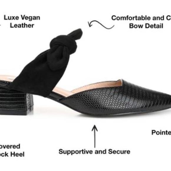 NWT Journee Collection black slip on pointed toe mules size 6 - Picture 9 of 10